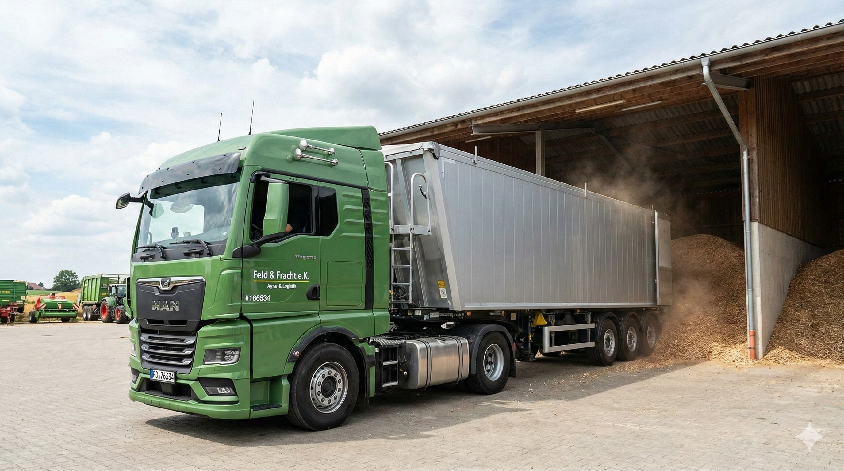 Feld & Fracht Schubboden LKW und Kippmulde für Agrar- und Schüttguttransporte